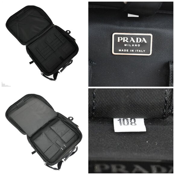 PRADA Logo Tessuto 2Way Business Shoulder Hnad Bag Nylon Leather Black 83KA991 - Picture 16 of 16